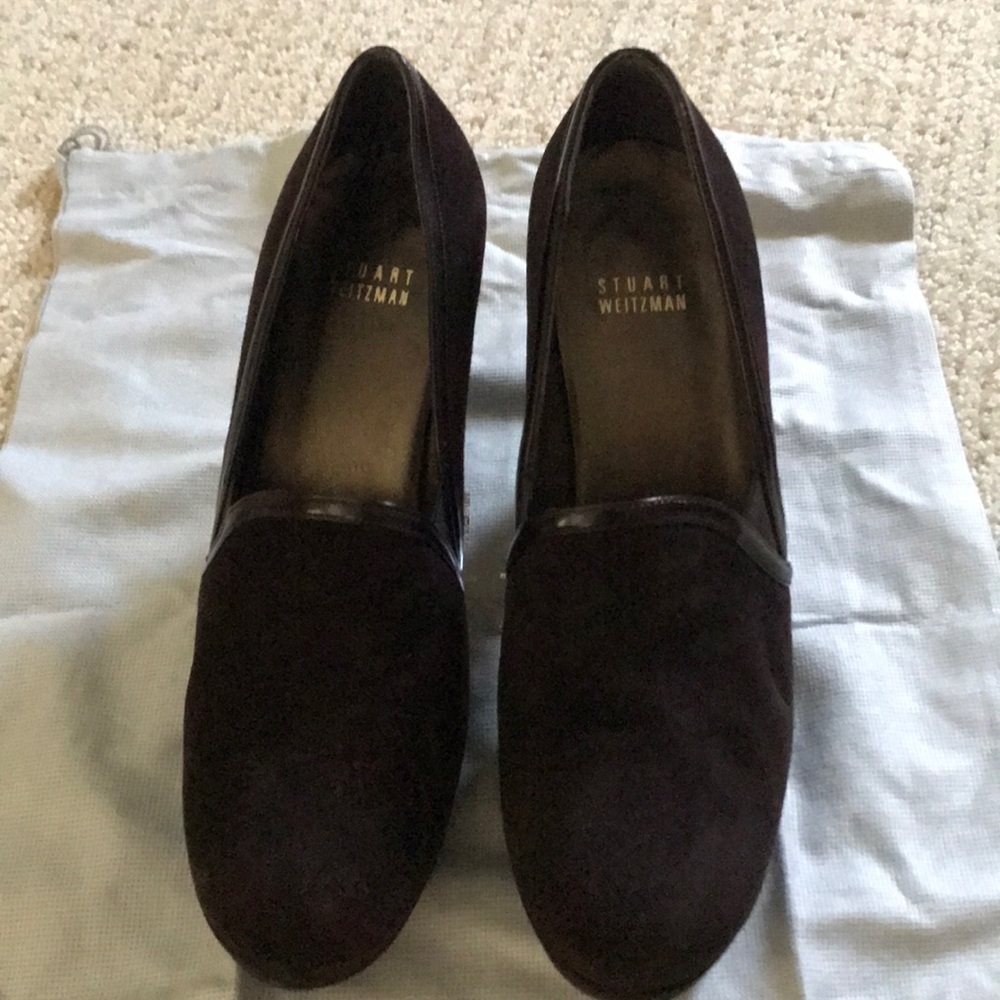 Stuart Weitzman brown suede heel